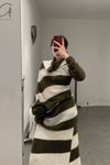 SWAYING/KNIT Mohair Striped Skirt SW212XZ01